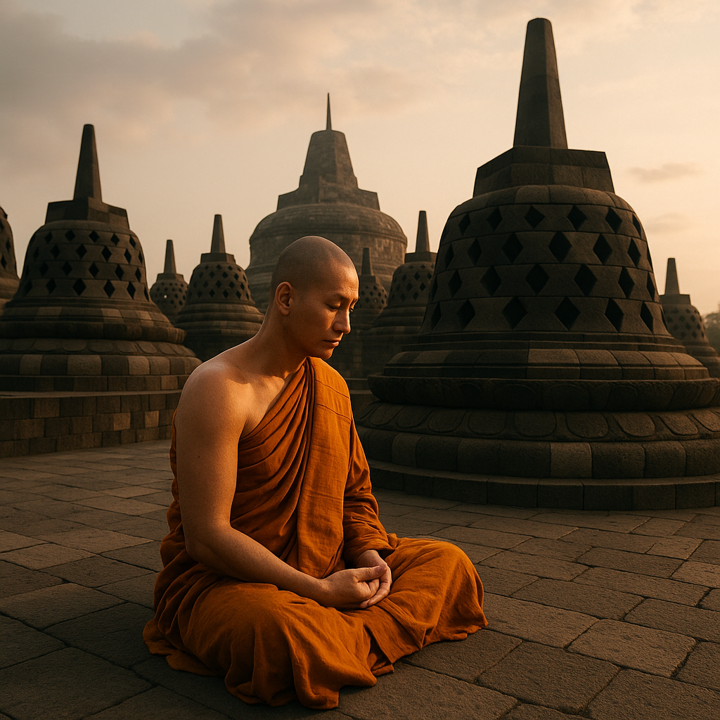 Ilustrasi Borobudur. (AI)