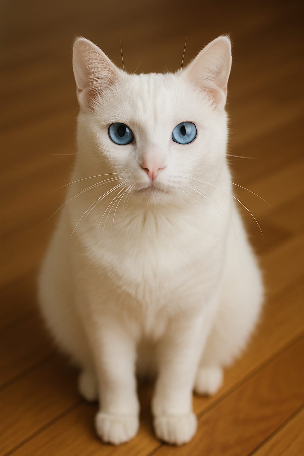 ilustrasi kucing bermata biru. (AI)