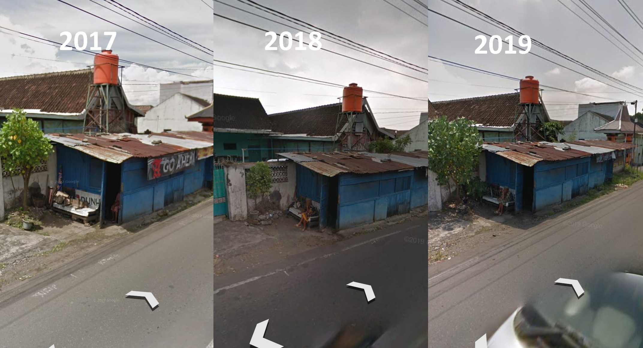 tampak Jalan HOS Cokroaminoto, Solo, terekam kamera Google Maps pada 2017 hingga 2019. (Dokumentasi Google Maps)
