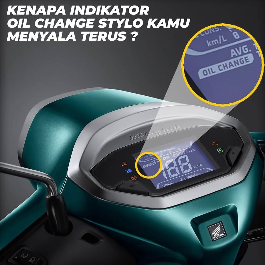 Ilustrasi indikator oli Honda Stylo 160. (Instagram @bamtegalwangi)
