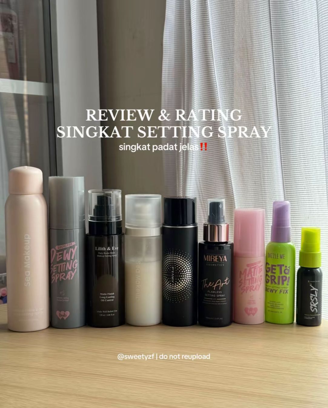 Beberapa rekomendasi setting spray (Tiktok sweetyzf)