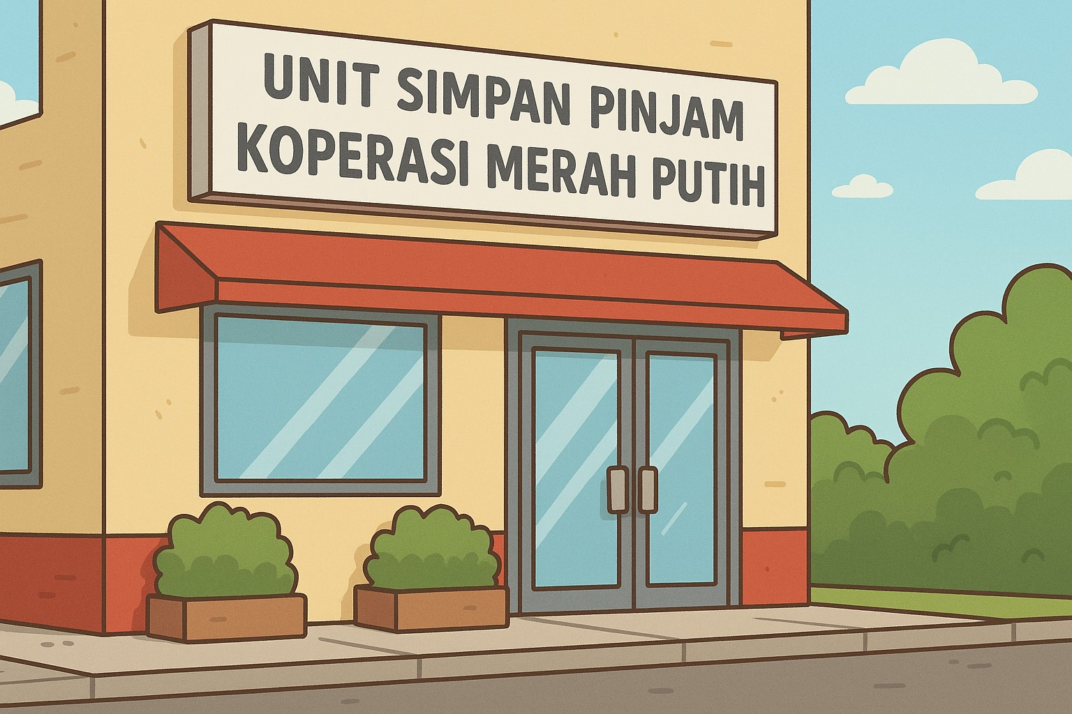 Ilustrasi Kantor Koperasi Merah Putih Unit Sumpan Pinjam (nur hariri/radar jember)
