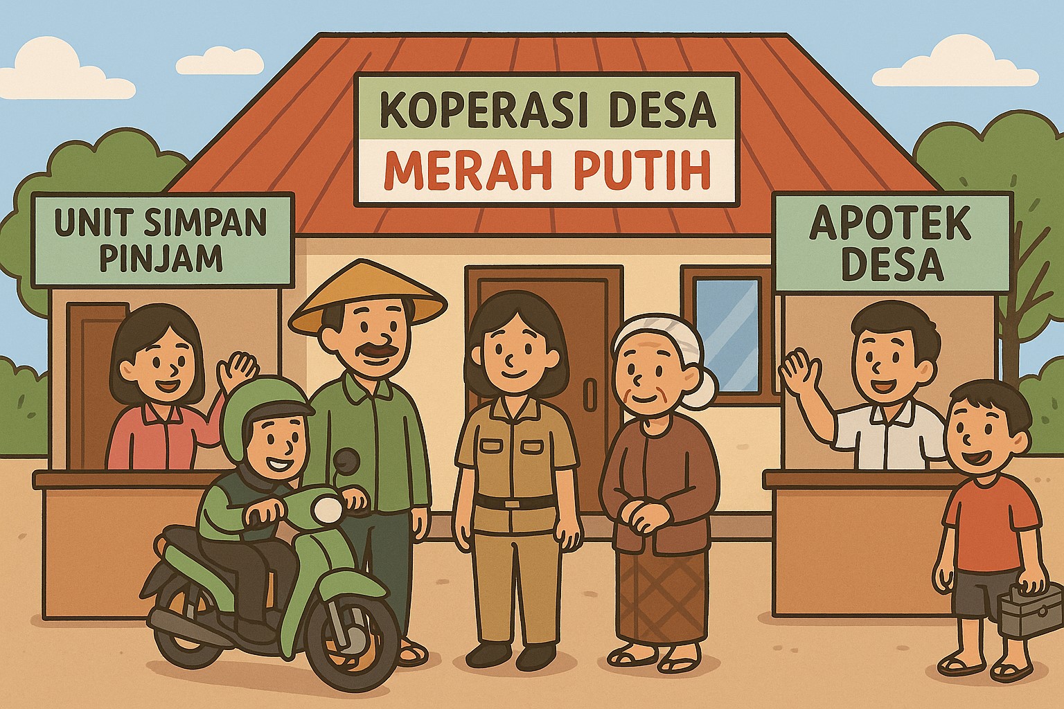 Ilustrasi Kantor Induk Koperasi Merah Putih. (Maulana Ijal/RadarJember)