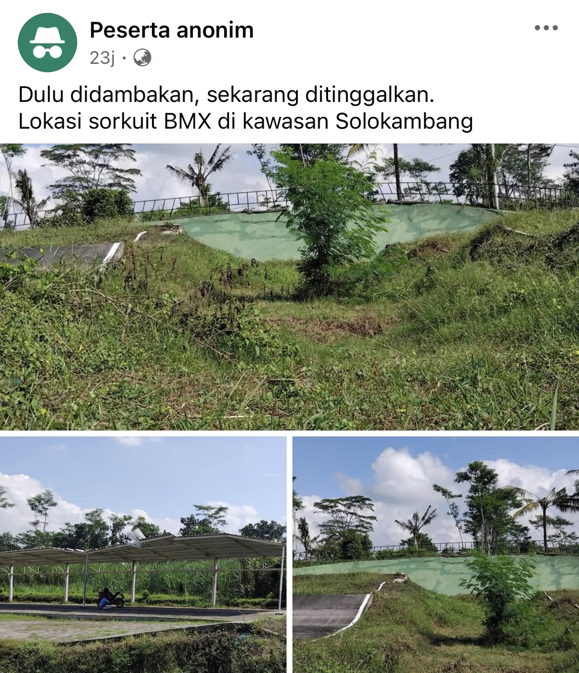 Tangkapan layar kondiri sirkuit BMX saat ini.
