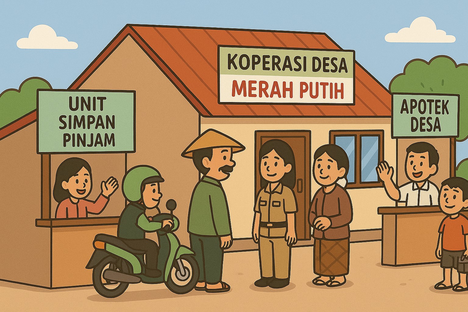 Ilustrasi Kantor Koperasi Merah Putih (Maulana Ijal/Radar Jember)