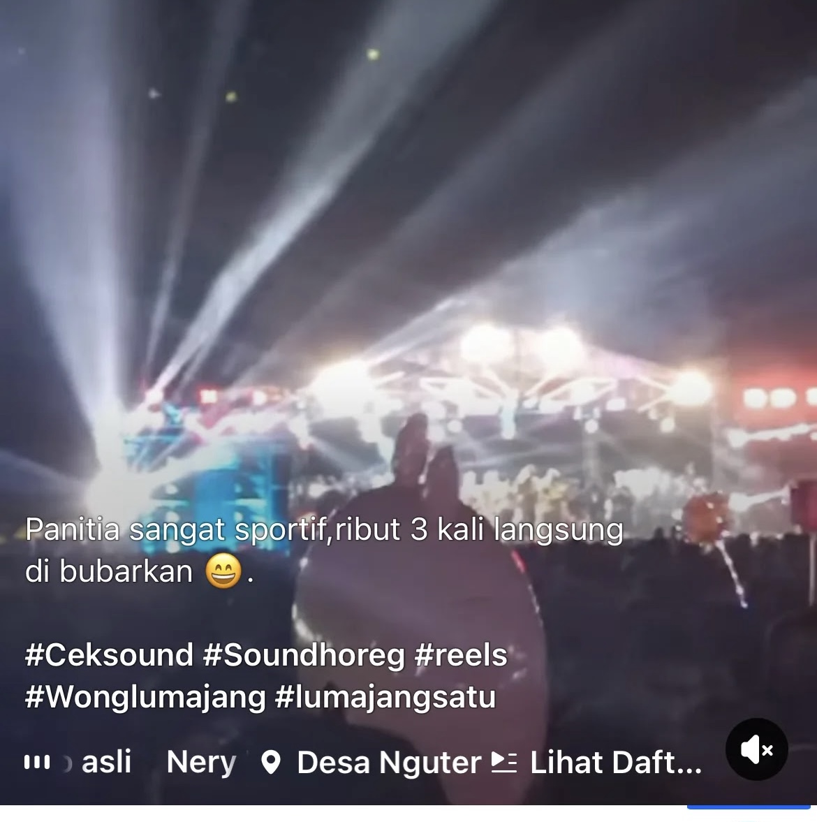 Gelaran cek sound ketika ribut langsung diberhentikan.