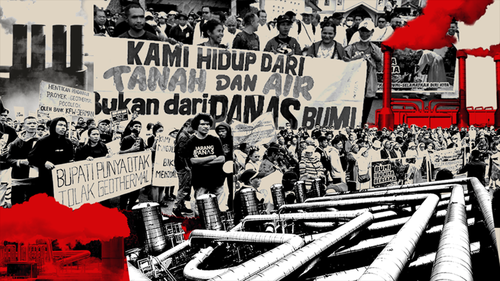 Rentetan aksi warga menyuarakan penolakan terhadap keberadaan Geothermal, tambang panas bumi Flores - NTT (Sumber: Arsip Jatam)