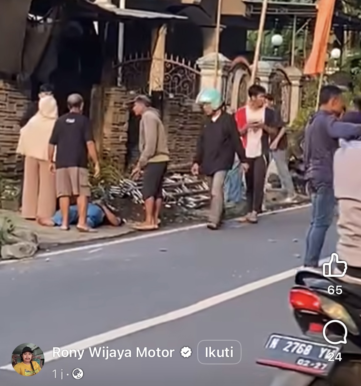 Tangkap layar kondisi kecelakaan di kawasan Senduro Lumajang.