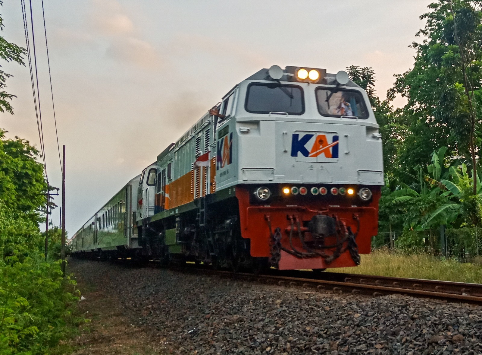 Foto ilustrasi KA di petak jalan (Foto koleksi KRD 9 Jember)