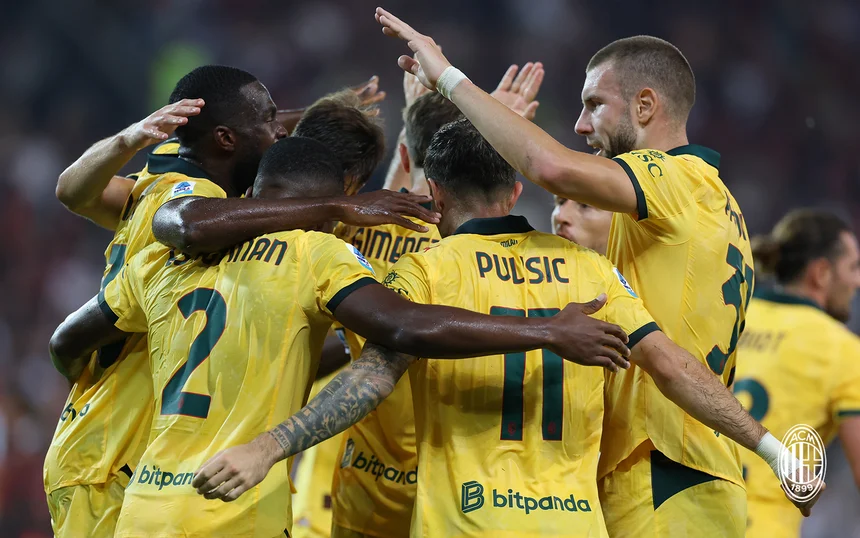 Skuad AC Milan saat menang lawan Udinese