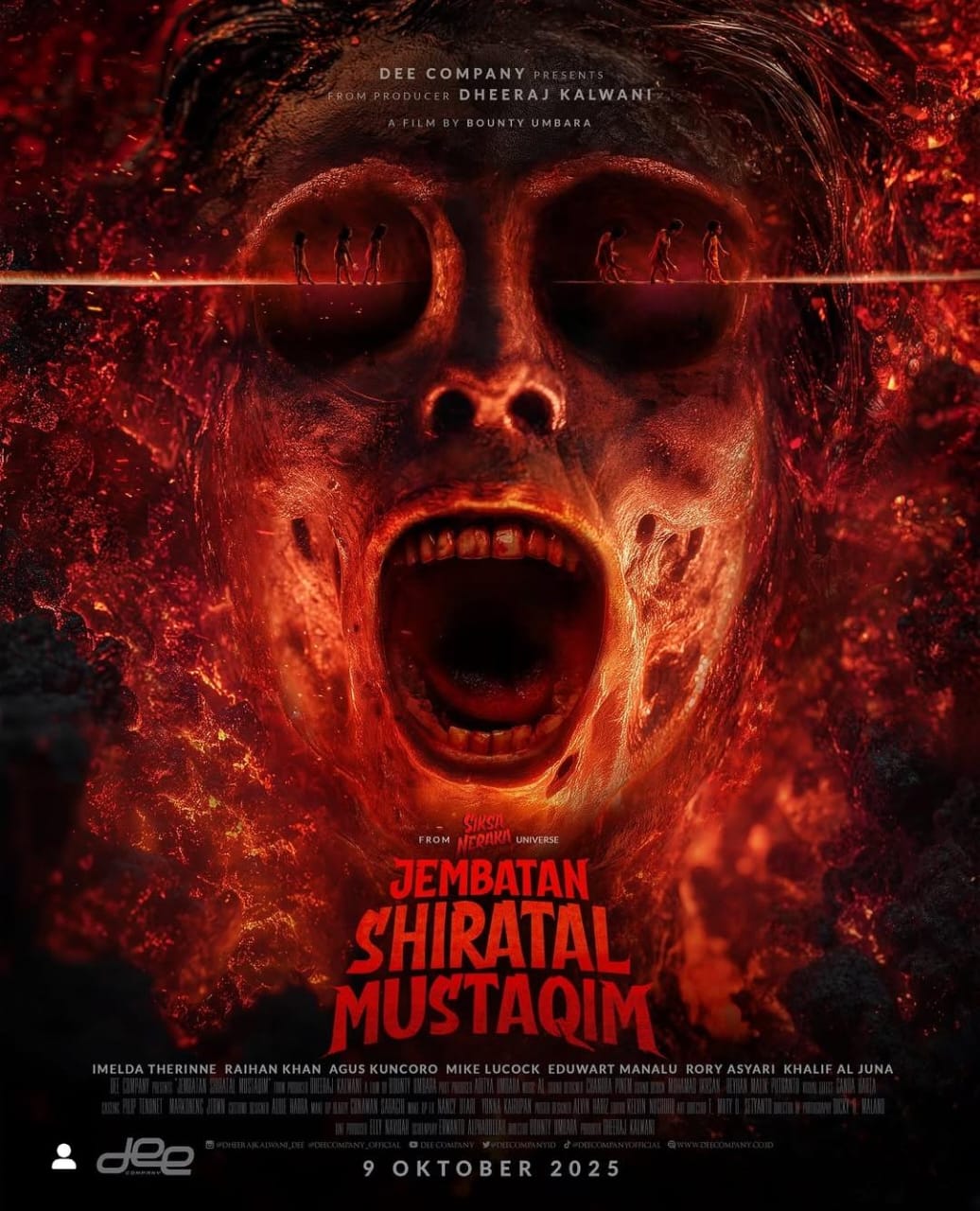 GAMBARAN SHIRATAL MUSTAQIM : Poster salah satu film Horor Indonesia yang memuat hukuman Neraka bagi para koruptor yang akan tayang  pada 9 Oktober 2025. (ig :deecompany_official)