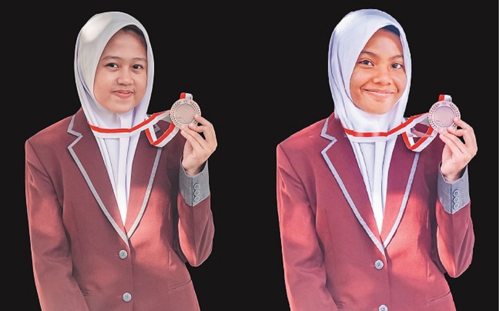 KEREN: Dua Siswi SMA Nuris Jember Kayla Ramadhani Arinal Haq dan Ghina Layla menyabet Juara OSN-K di bidang Astronomi dan Ekonomi.
