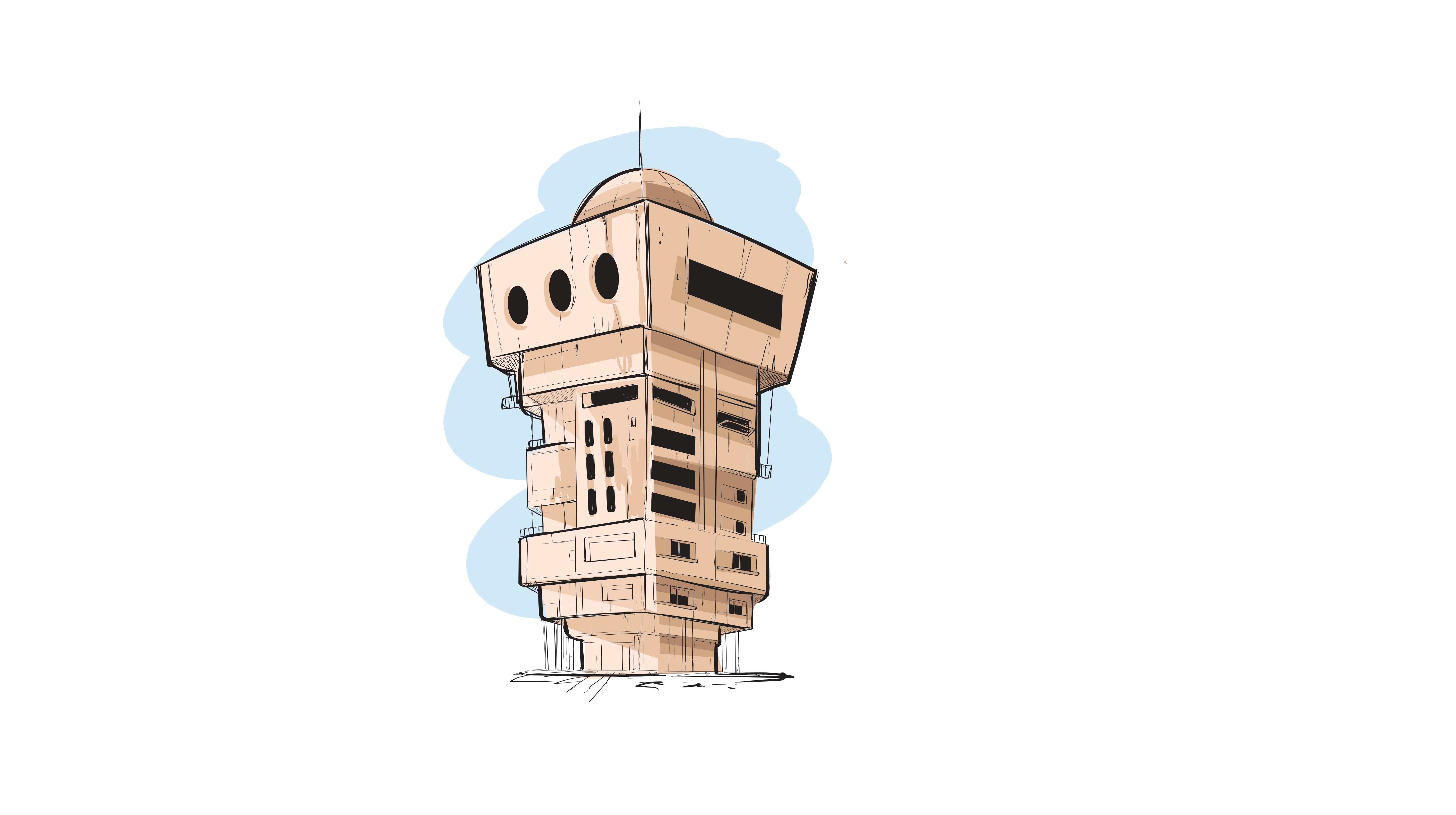 Ilustrasi bangunan pondok pesantren.