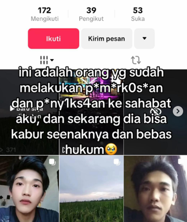 Tangkapan layar dari salah satu akun instagram aslijember yang menampilkan postingan terduga pelaku pelecehan. (DOK IG aslijembermat)