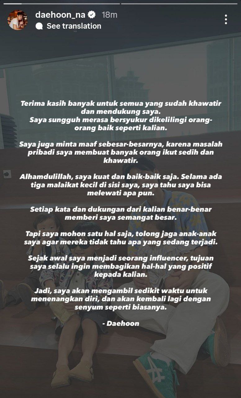 Daehoon Suami Jule Akhirnya Posting Klarfikasi Mengenai Rumor Perselingkuhan, Ini Dia Pernyataanya!