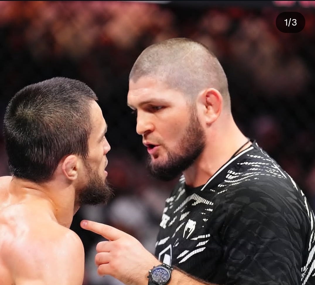 MODE SERIUS: momen Khabib memberikan peringatan keras kepada sang adik, Umar (ig:Khabib Nurmagomedov)