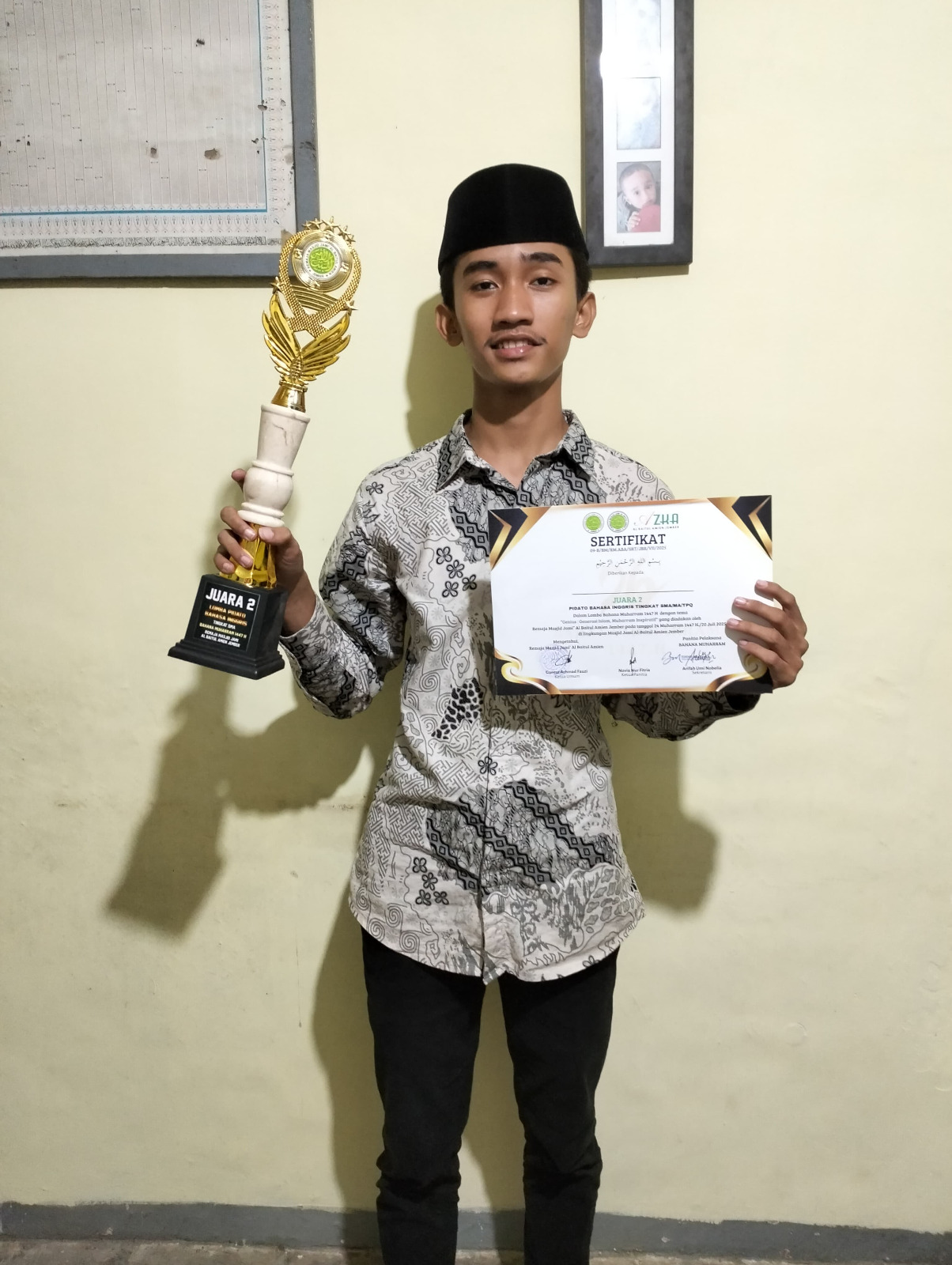 KEREN: Siswa SMK Nuris Jember, M Alif Sya&rsquo;bani, berhasil meraih Juara 2 BIG SMK Jatim Cup 2.