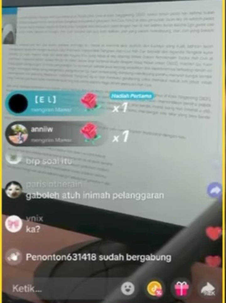 peserta TKA yang lagi live saat ujian berlangsung. (Dok. Ctd. Insider