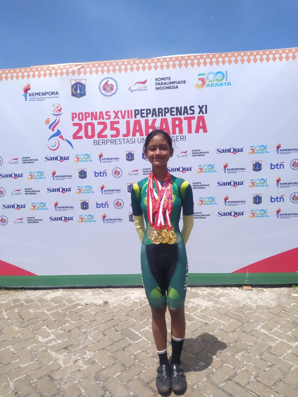 KEREN: Atlet sepeda Jember, Melinda Aprilia borong empat medali di Popnas (Foto Dokumentasi tim Popnas Jatim)