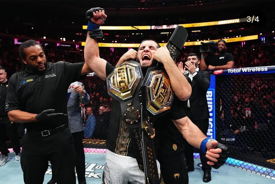 KAGUM: detik-detik Islam Makhachev dinobatkan sebagai double champ (ig: Islam Makhachev)