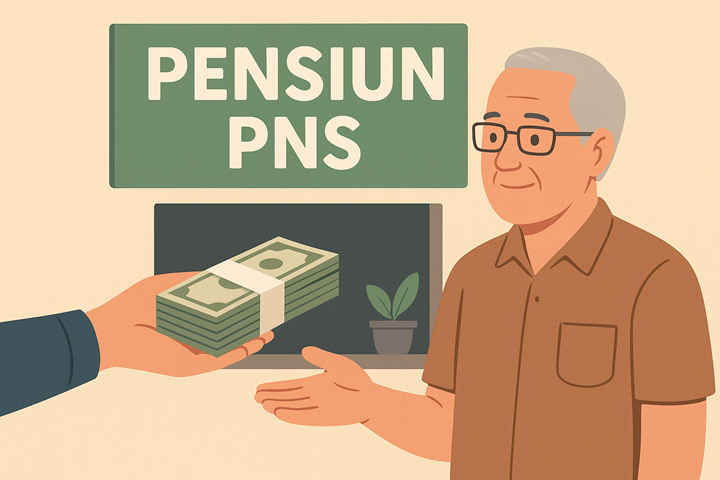 ilustrasi pencairan gaji pensiunan ASN. (Dok. AI)