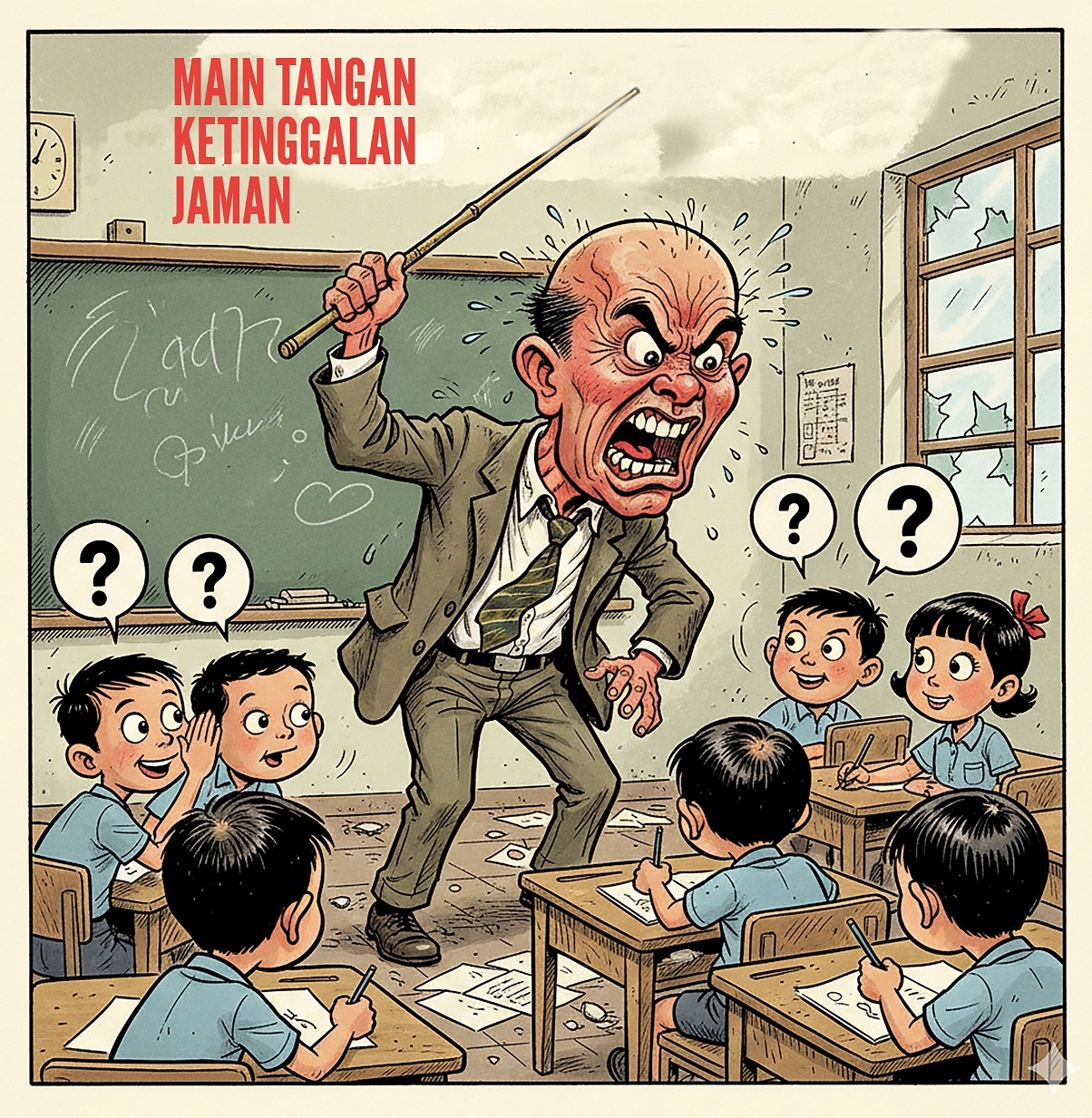 Ilustrasi kekerasan di lingkungan pendidikan.