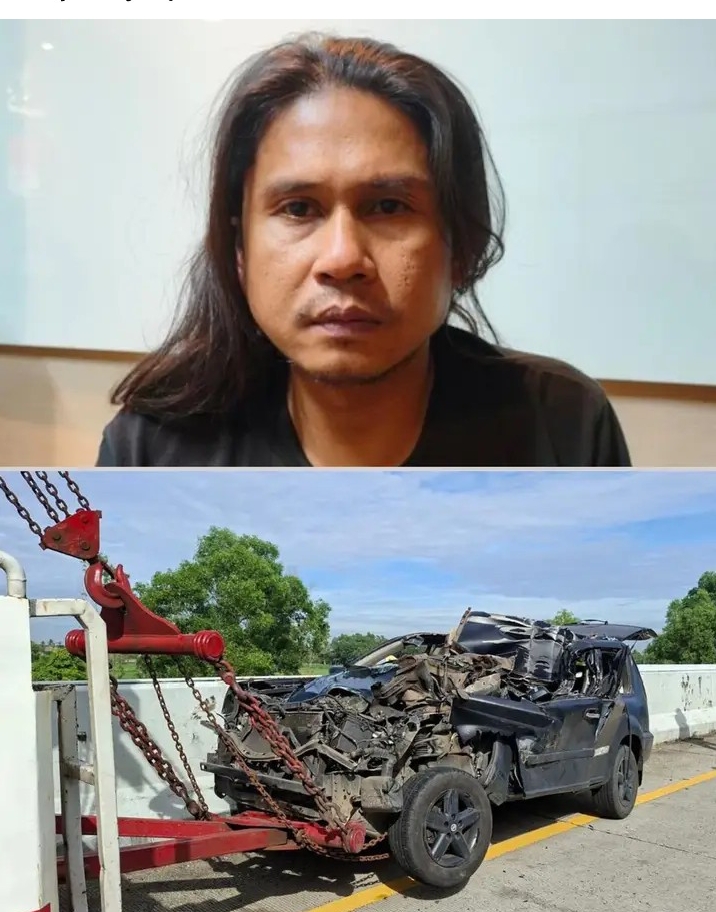 Sosok sopir dan kendaraan usai kecelakaan di tol lampung. (Dok. Akun Facebook   Lampung Eksis
