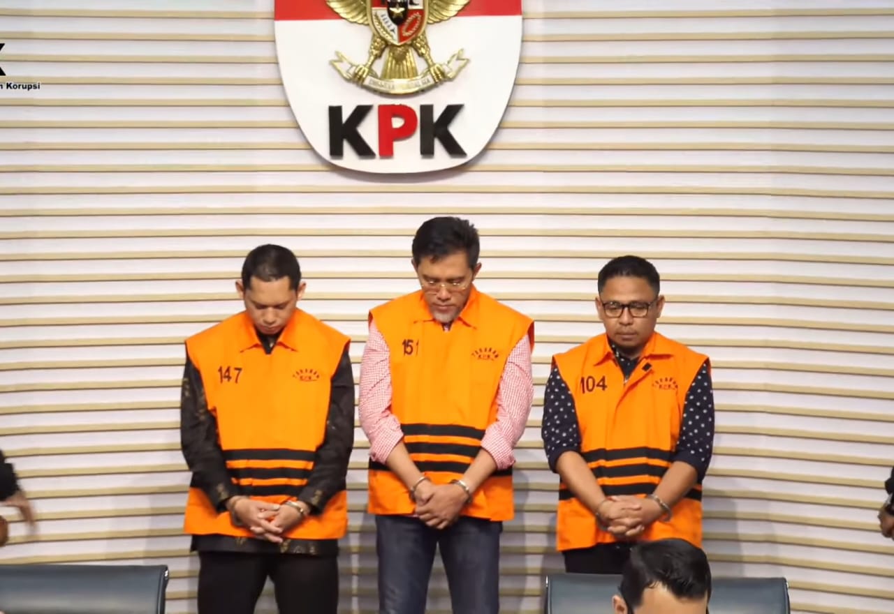 Tangkapan layar para tersangka baru yang diungkap KPK dalam kasus dugaan korupsi pembangungan RSUD Kolaka Timur.
