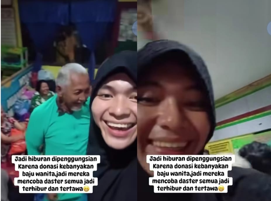 Krisis bantuan pakaian pria di posko pengungsian karena banyak sumbangan pakaian wanita. (Instagram/xyz1237252024)