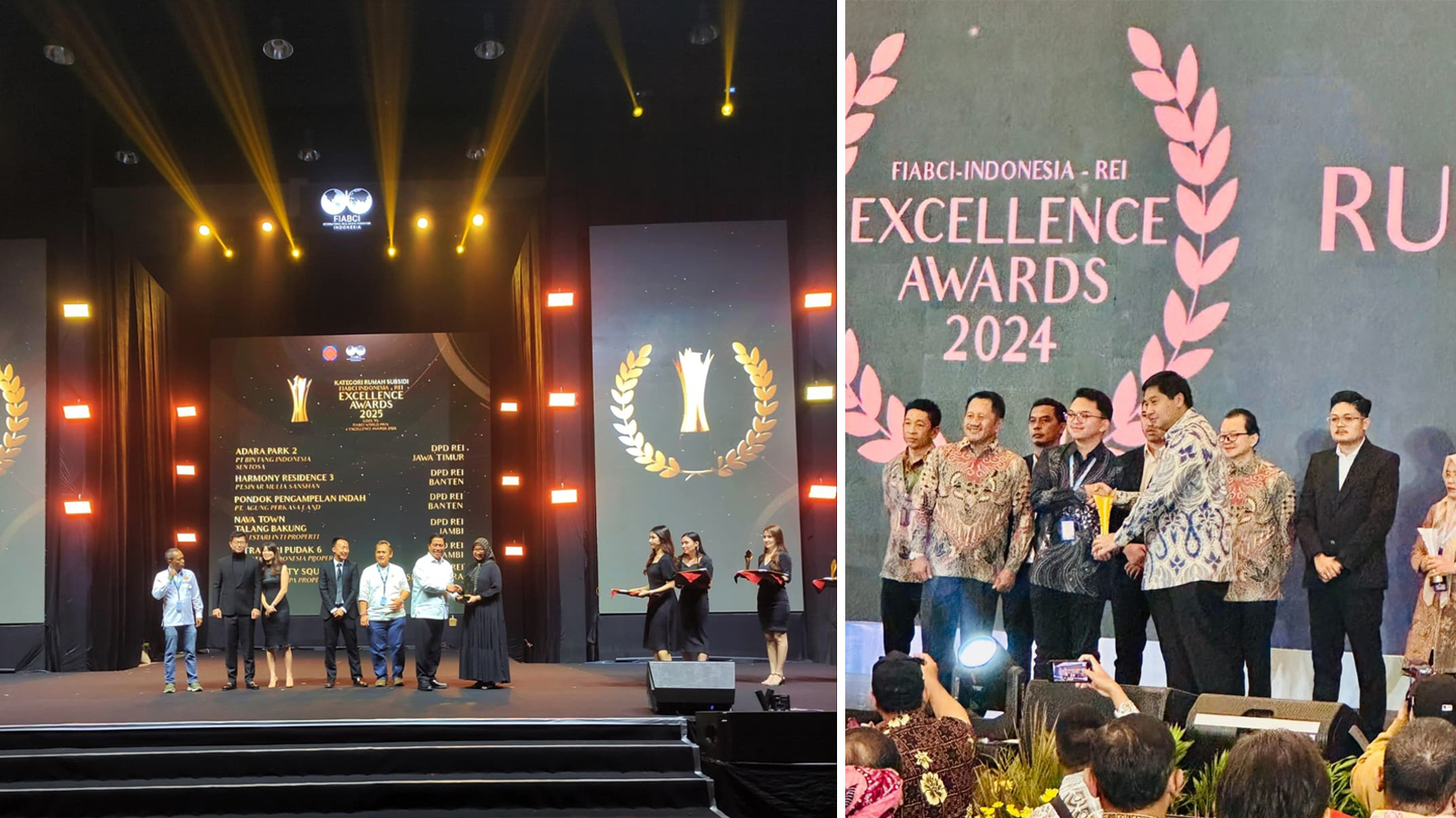 Penghargaan _Gold Winner_ FIABCI Indonesia &ndash; REI Excellence Award 2025 di Jakarta dan Penerimaan Penghargaan _Gold Winner_ FIABCI Indonesia 2024 bersama Menteri Perumahan Kawasan dan Permukiman
