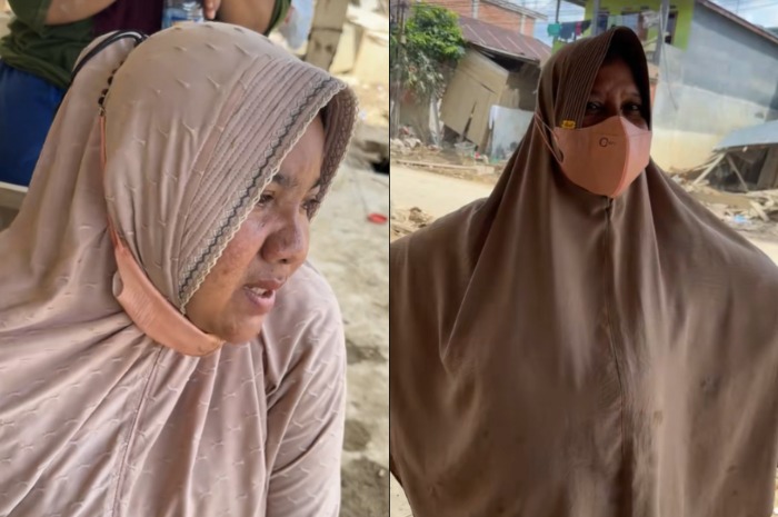 Menyoroti cerita korban banjir bandang di Aceh Tamiang yang juga pernah merasakan bencana tsunami di 2004 silam. (TikTok.com/@yunimakeover)