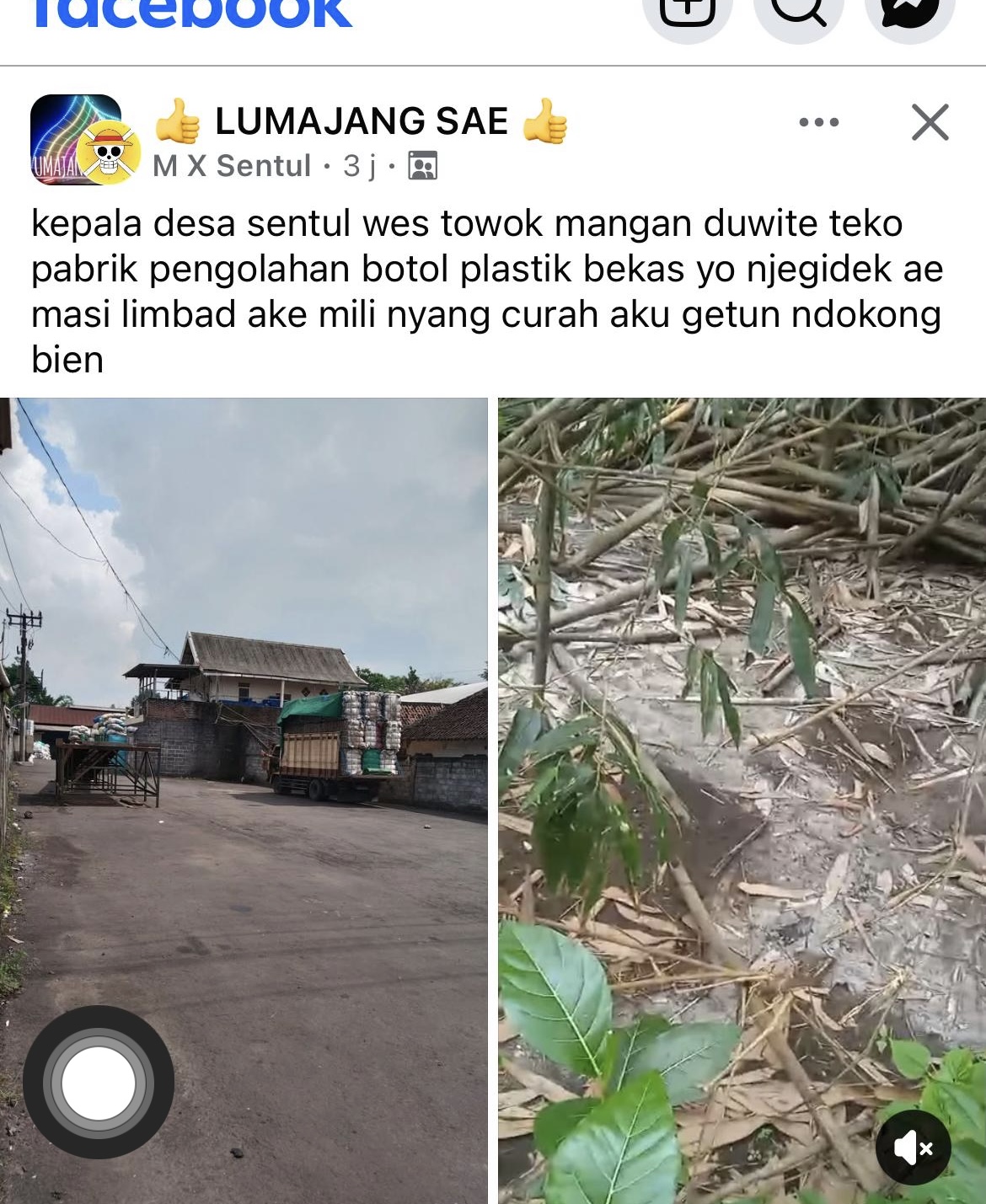 Kondisi limbah pengolahan botol yang meluber ke curah.