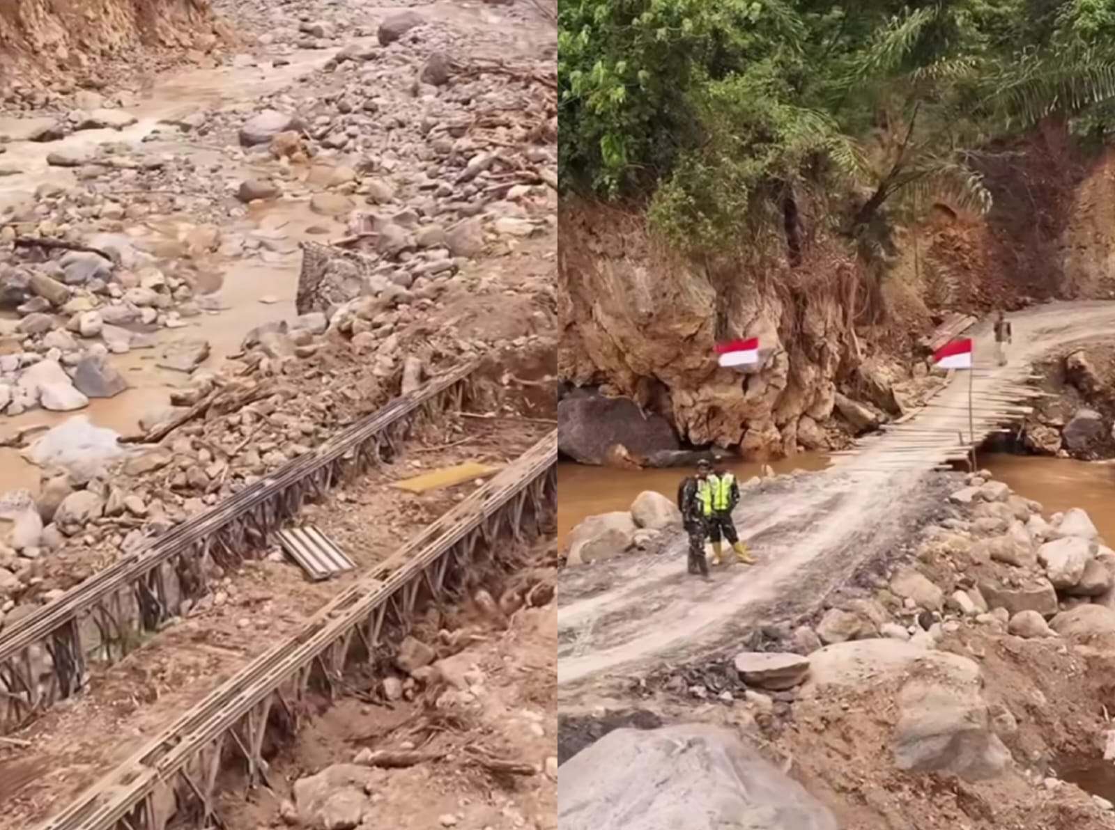 Sejumlah akses jalan masih terputus di Bener Meriah, Aceh. (Instagram/dr.ilhamsyhputra)