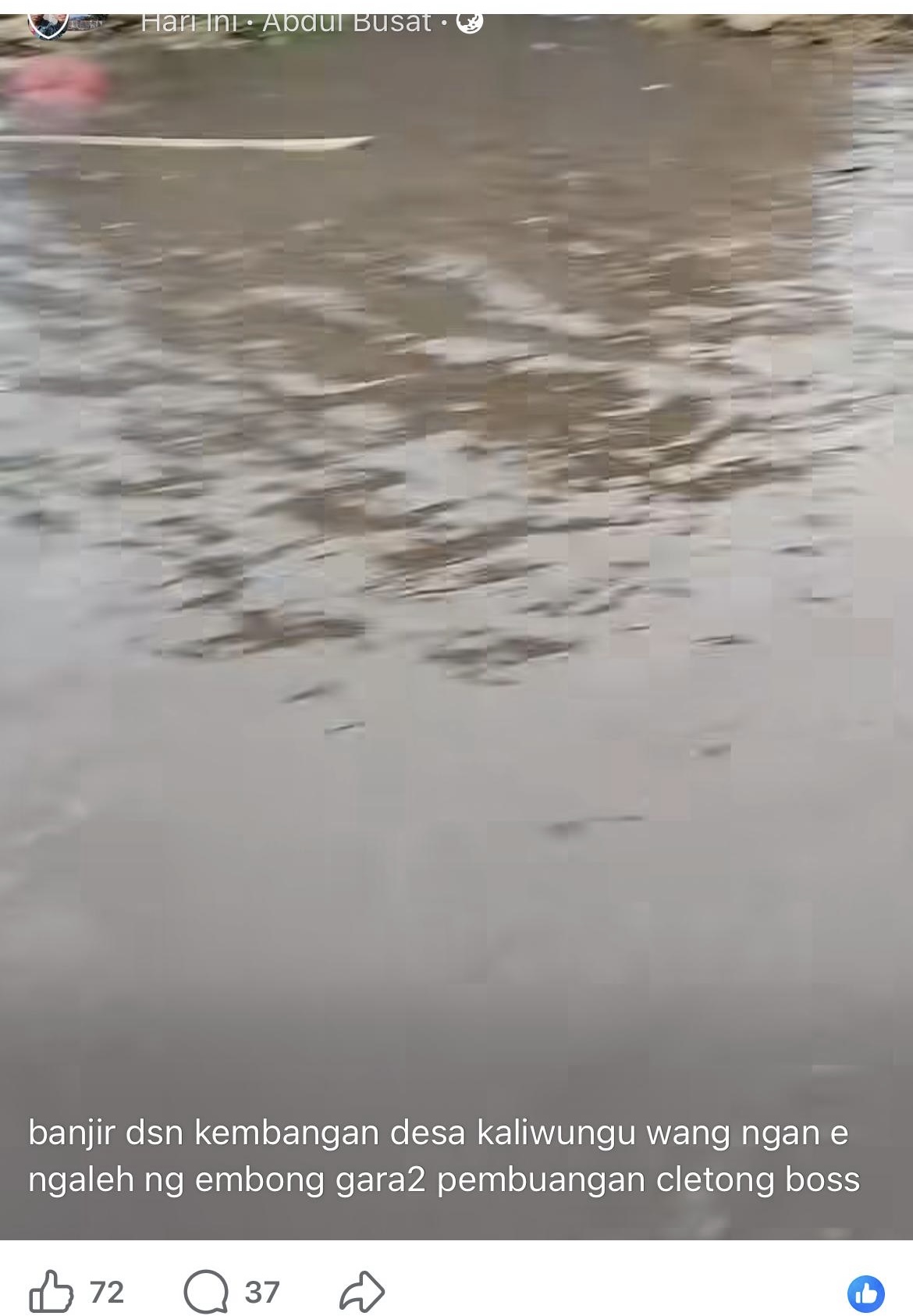 Kondisi Desa Kaliwungu, Kecamatan Tempeh dilanda banjir genangan, kemarin.