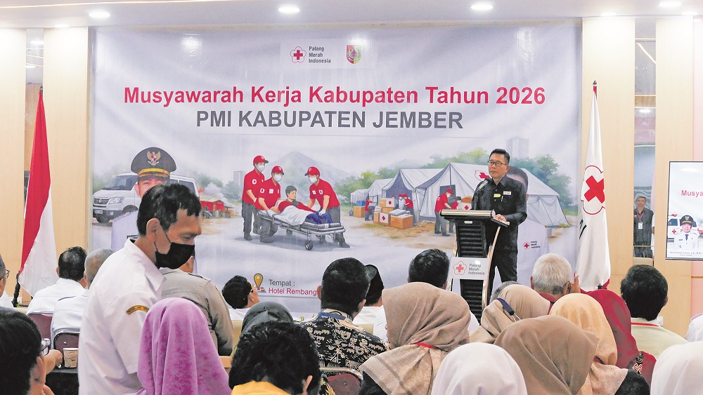 PETAKAN PROGRAM: Pelaksanaan Mukerkab PMI Jember di Aula Hotel Rembangan, kemarin (14/1).