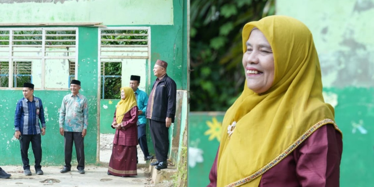 Mengintip kisah inspiratif seorang guru di Tapsel, Nur Ali yang menghibahkan tanah pribadinya untuk bangun sekolah usai banjir bandang. (Dok. Kemenag)