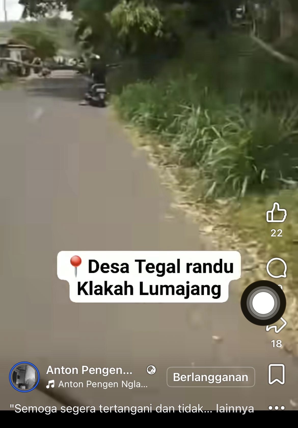 Kondisi pohon tumbang hingga menutup jalan