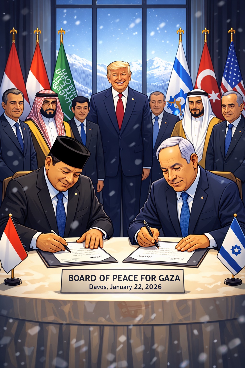 Akhirnya Indonesia Bisa Satu Meja dengan Israel dalam BoP for Gaza - Foto Ai hanya ilustrasi