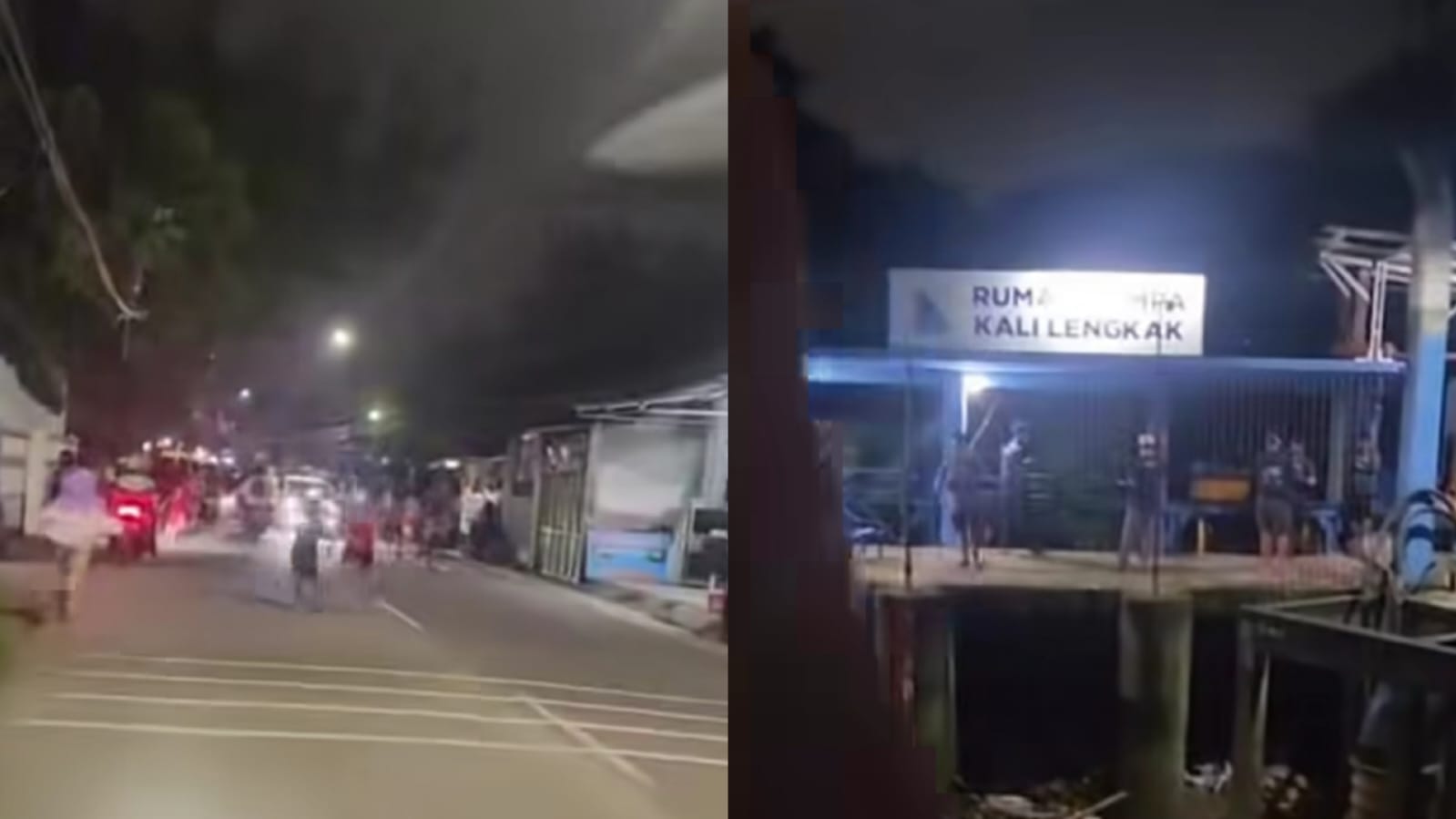 Warga Bekasi berlarian saat sirine peringatan banjir berbunyi. (Instagram/infojawabarat)