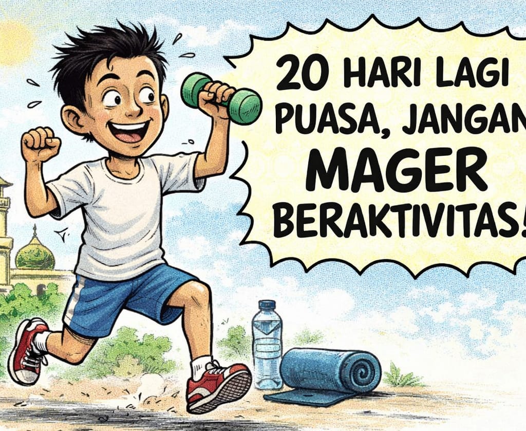 SEMANGAT: Ilustrasi warga berolahraga saat bulan puasa.&nbsp;