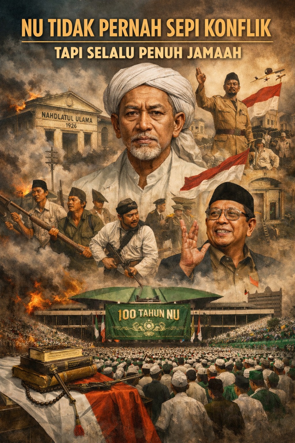 NU Tidak Pernah Sepi Konflik, Tapi Selalu Penuh Jamaah - Foto Ai hanya ilustrasi