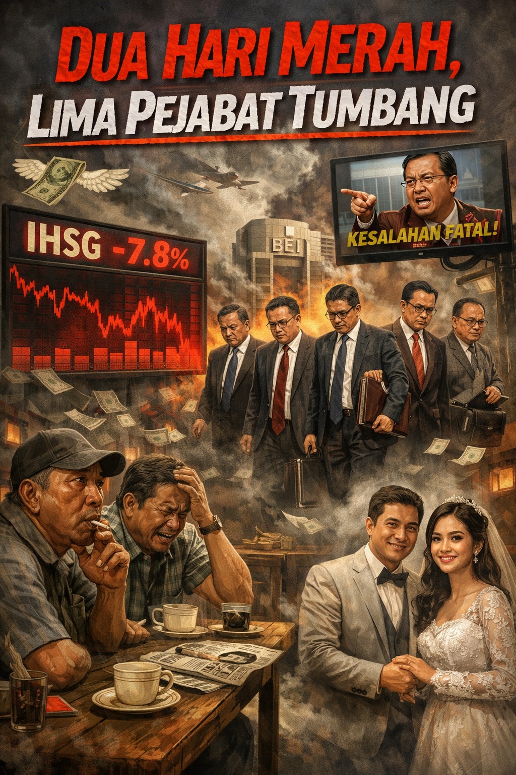 Dua Hari Merah, Lima Pejabat Tumbang? - Foto Ai hanya ilustrasi