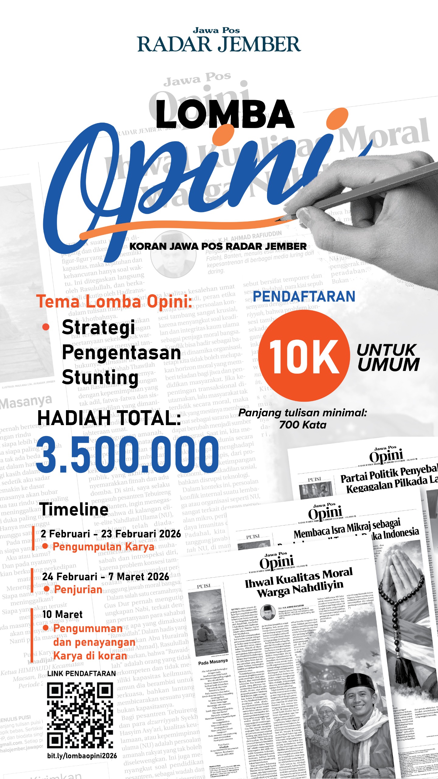 Lomba Opini Berhadiah Jutaan Rupiah Terbuka Untuk Umum: Tema Besarnya Strategi Pengentasan Stunting