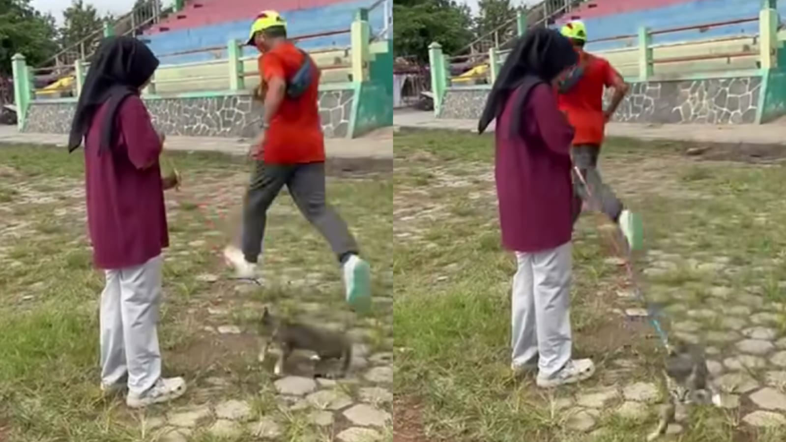 Viral di media sosial insiden penendangan di Lapangan Kridosono, Blora yang kini masuk ranah hukum. (Instagram/faidaarz)