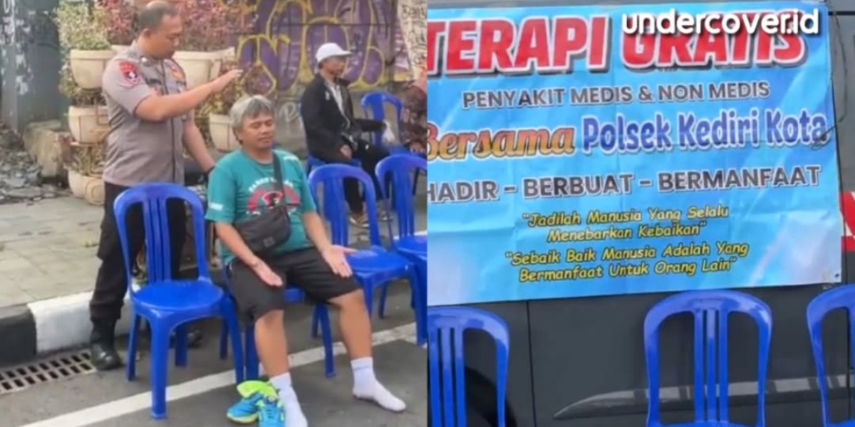 Mengintip terapi unik yang diklaim berasal dari energi alam oleh anggota polisi di Kediri, Jawa Timur.