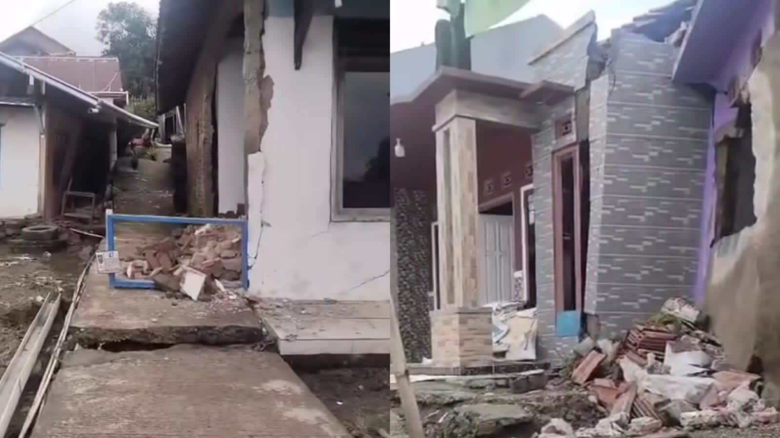 Cerita warga Jatinegara, Tegal yang terdampak tanah bergerak hingga merusak bangunan rumah. (Instagram/tegalhariini_)