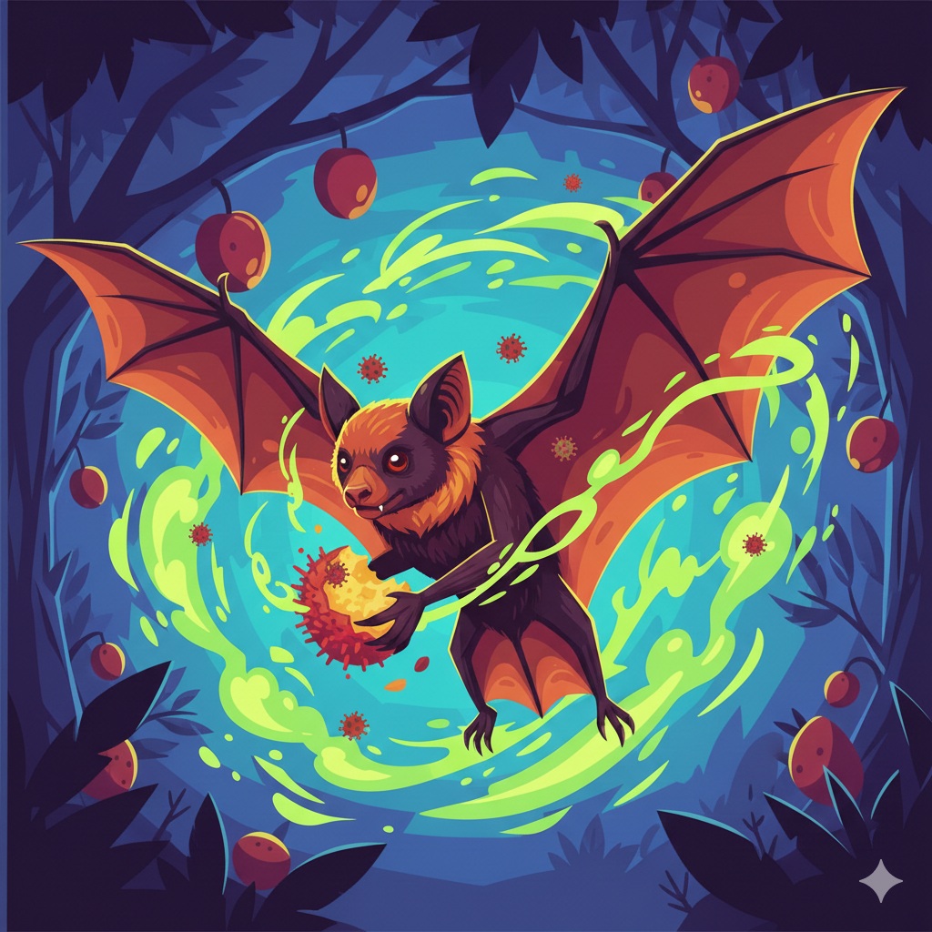 Gambar ilustrasi kelelawar buah penyebar virus Nipah.