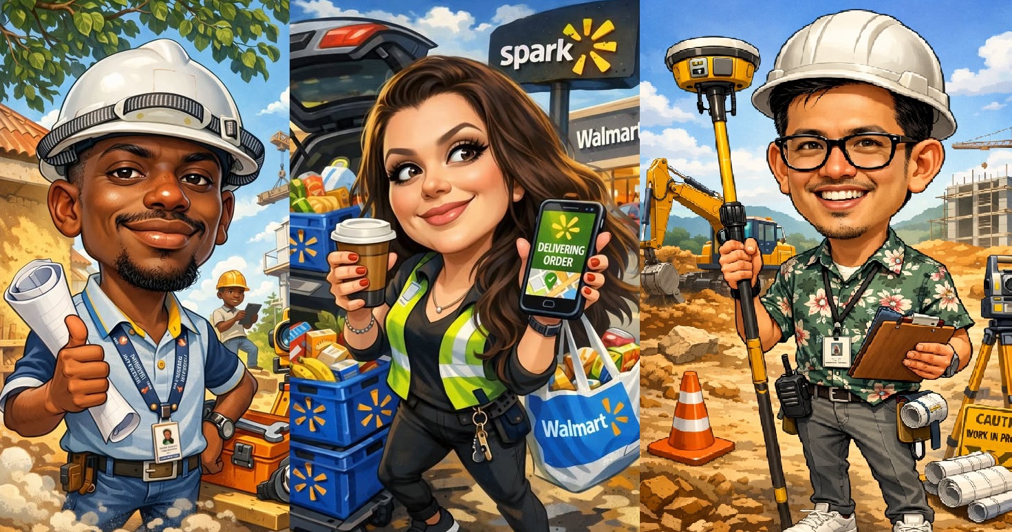 Contoh karikatur AI viral "me and my job"