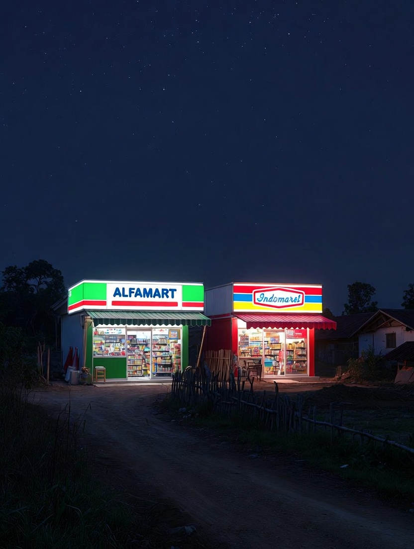 Kenapa Ramai-ramai Memusuhi Indomaret dan Alfamart? - Foto Ai hanya ilustrasi  
