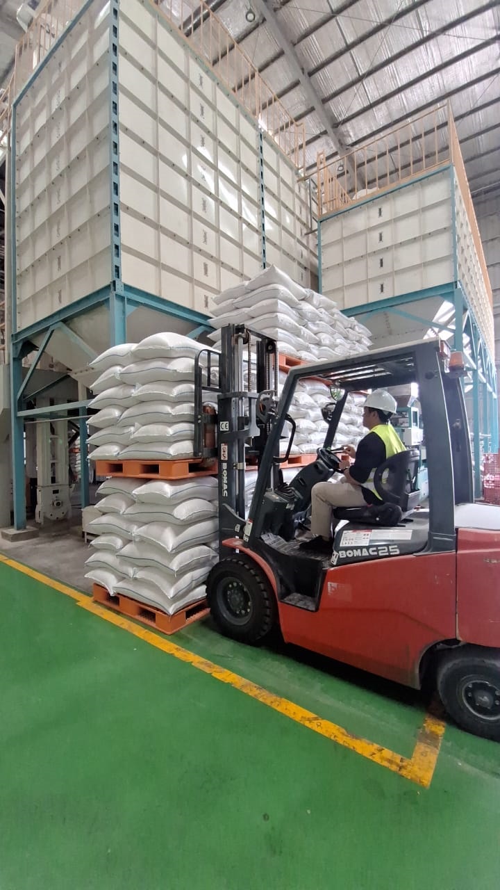 DITAMBAH: Aktivitas pengeringan gabah kering panen (GKP) di Gudang Bulog Jember. Karena kapasitas terbatas, Bulog menggandeng mitra maklon yang memiliki sarana pengering.&nbsp;